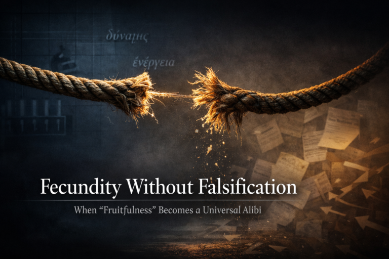 The Fecundity Alibi: How Unfalsifiability Masquerades as Progress. Weaponizing Real Science To Justify Problematic Metaphysics