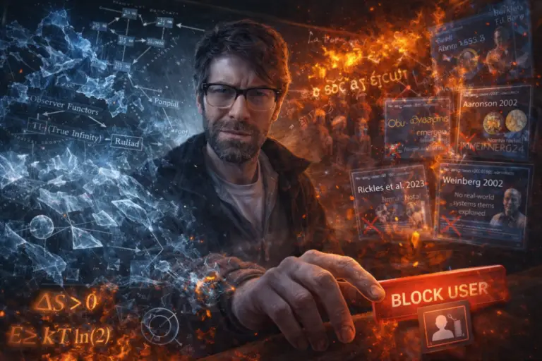 Sam Senchal’s Observer Theory and God Conjecture: When Reifying Process into Substance Violates Both Biblical Grammar and Thermodynamic Physics, While Mirroring Discovery Institute Tactics